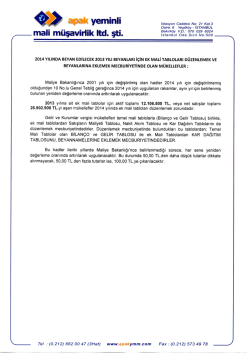 Ek Mali Tablo Verilmesinin Sınırı