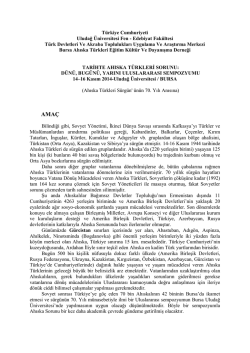 tarihte ahıska t&uuml;rkleri sorunu - Fen-Edebiyat Fak&uuml;ltesi