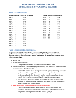 proje-2 sunum takvimi ve saatleri değerlendirme