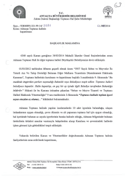 G&uuml;ndemin 63.Maddesi - Antalya Belediyesi