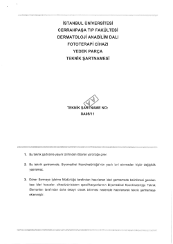Teknik Şartname - İstanbul &Uuml;niversitesi