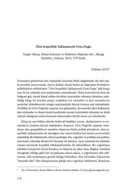 Dini Jeopolitik Yaklaşımıyla Orta Doğu Engin Akçay, Erkan
