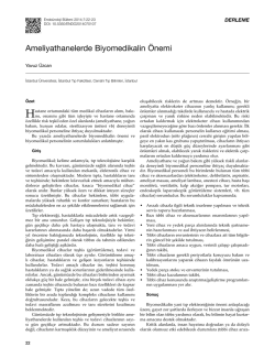 Ameliyathanelerde Biyomedikalin &Ouml;nemi