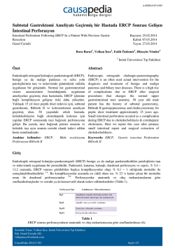 Subtotal Gastrektomi Ameliyatı Ge&ccedil;irmiş bir Hastada
