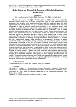 Doğa Kampında Oluşan Kriz Durumuna Müdahale Sürecinin