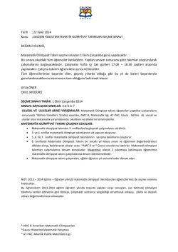 Tarih : 22 Eyl&uuml;l 2014 Konu : GELİŞİM KOLEJİ MATEMATİK