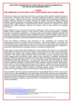 13 ekim birleşmiş milletler d&uuml;nya afet risklerinin azaltılması g&uuml;n&uuml;