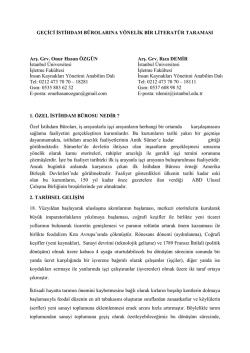 GE&Ccedil;İCİ İSTİHDAM B&Uuml;ROLARINA Y&Ouml;NELİK BİR LİTERAT&Uuml;R