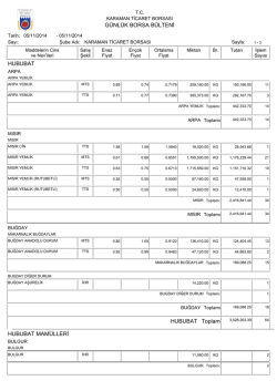 05.11.2014 g&uuml;nl&uuml;k b&uuml;lten - Karaman Ticaret Borsası