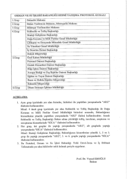 onivıAN vıi, su İŞLERİ BAKANLIĞI RESMİ YAZIŞMA PROTOKOL