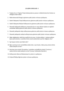 &Ccedil;ALIŞMA SORULARI -3 1. Toplam Arz ve Toplam Talep