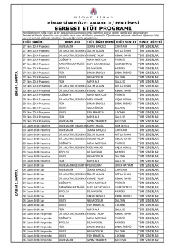 ekim ve kasım ayı et&uuml;t programı