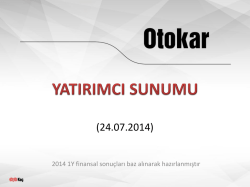 2014 1Y Yatırımcı İlişkileri Sunumu