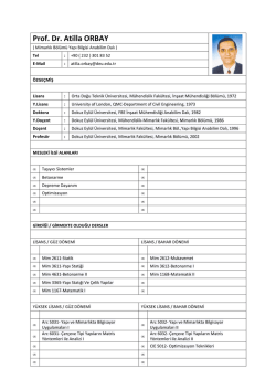 Prof. Dr. Atilla ORBAY - Deu Mimarlık Fak&uuml;ltesi