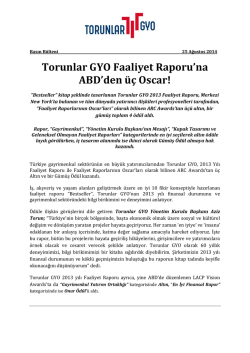 25.08.2014 - Torunlar GYO