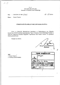 Kanun Tasarısının Metni - Türkiye Büyük Millet Meclisi