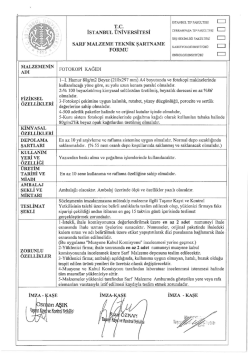Teknik Şartname - İstanbul &Uuml;niversitesi