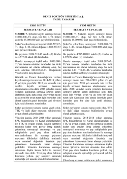 Tadil Metni - Deniz Portf&ouml;y