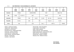 5-C Sınıfı Ders Programı