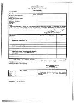 Teklif Mektubu ve Diğer Dosyalar