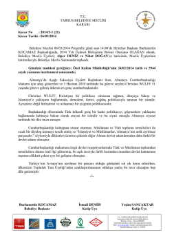 Mart Ayı Meclis Kararları