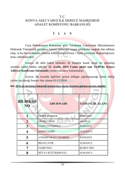 Yemin Listesi - Konya Adliyesi