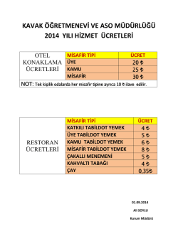 KAVAK &Ouml;ĞRETMENEVİ VE ASO M&Uuml;D&Uuml;RL&Uuml;Ğ&Uuml; 2014 YILI HİZMET