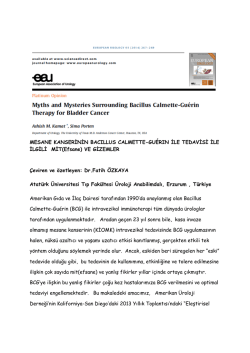 mesane kanserinin bacıllus calmette-guerın ile