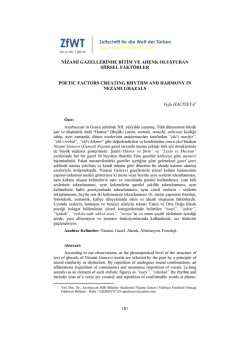 Nizami Gazellerinde Ritim ve Ahenk Oluşturan Şiirsel Fakt&ouml;rler