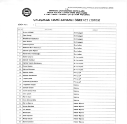 cALIsACAK KISMI ZAMANLI ёこRENCi tisttESi