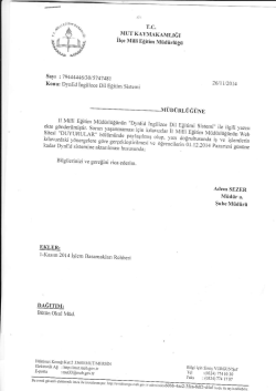 İl&ccedil;e Milli Eğitim M&uuml;d&uuml;rl&uuml;ğ&uuml; Yazısı