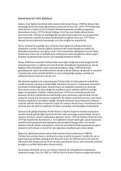 İsmail Saray (d. 1943, K&uuml;tahya) Ankara Gazi Eğitim Enstit&uuml;s&uuml;