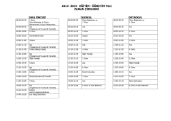2014- 2015 eğitim - &ouml;ğretim yılı zaman &ccedil;izelgesi