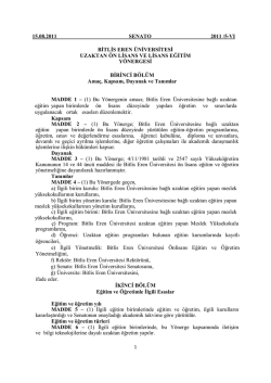 15.08.2011 SENATO 2011 /5-VI BİTLİS EREN &Uuml;NİVERSİTESİ