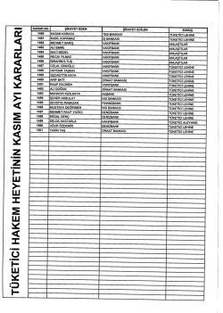 ININ KASIM AYI KARARLARI TU KETICI HAKEM H EYET