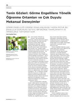 Tenin G&ouml;zleri: G&ouml;rme Engellilere Y&ouml;nelik &Ouml;&curren;renme Ortamlar&rsaquo; ve &Ccedil;ok