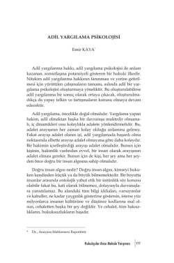 Adil Yargılama Psikolojisi