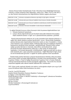 Hastane Hizmet Kalite Standartlarında (Tedavi Hizmetleri Genel