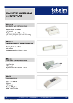 MANYETİK KONTAKLAR VE BUTONLAR