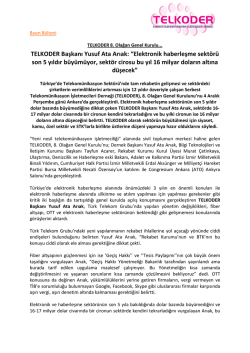 TELKODER Genel Kurulu Basın Bildirisi