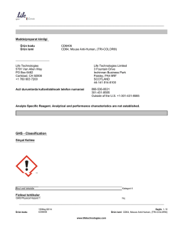 GÜVENLİKBİLGİFORMU - Life Technologies