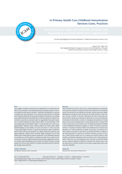 In Primary Health Care Childhood Immunization Services Costs