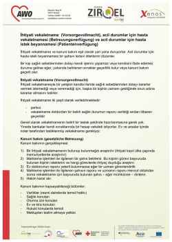 İhtiyati vekaletname (Vorsorgevollmacht), acil durumlar i&ccedil;in hasta