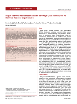 D&uuml;ş&uuml;k Doz Oral Metotreksat Kullanımı ile Ortaya