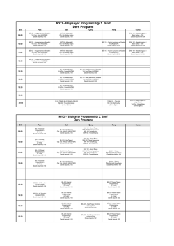 MYO - Bilgisayar Programcılığı 1. Sınıf Ders Programı