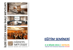 İLERİ D&Uuml;ZEY KAMU İHALE SEMİNERİ