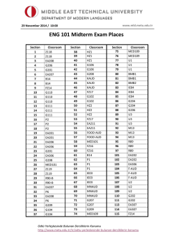 ENG 101 Midterm Exam Places