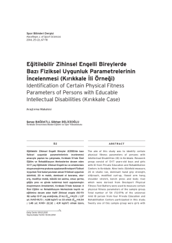 Eğitilebilir Zihinsel Engelli Bireylerde Bazı Fiziksel Uygunluk
