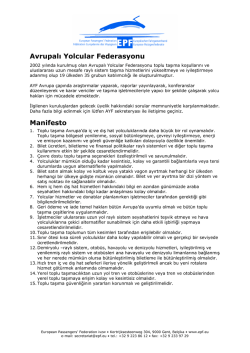 Avrupalı Yolcular Federasyonu Manifesto