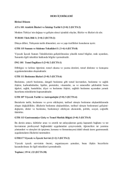 DERS İ&Ccedil;ERİKLERİ Birinci D&ouml;nem ATA 101 Atat&uuml;rk İlkeleri ve İnkılap
